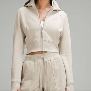 lululemon athletica Scuba Cropped Zip-Up Hoodie Mojave Tan
